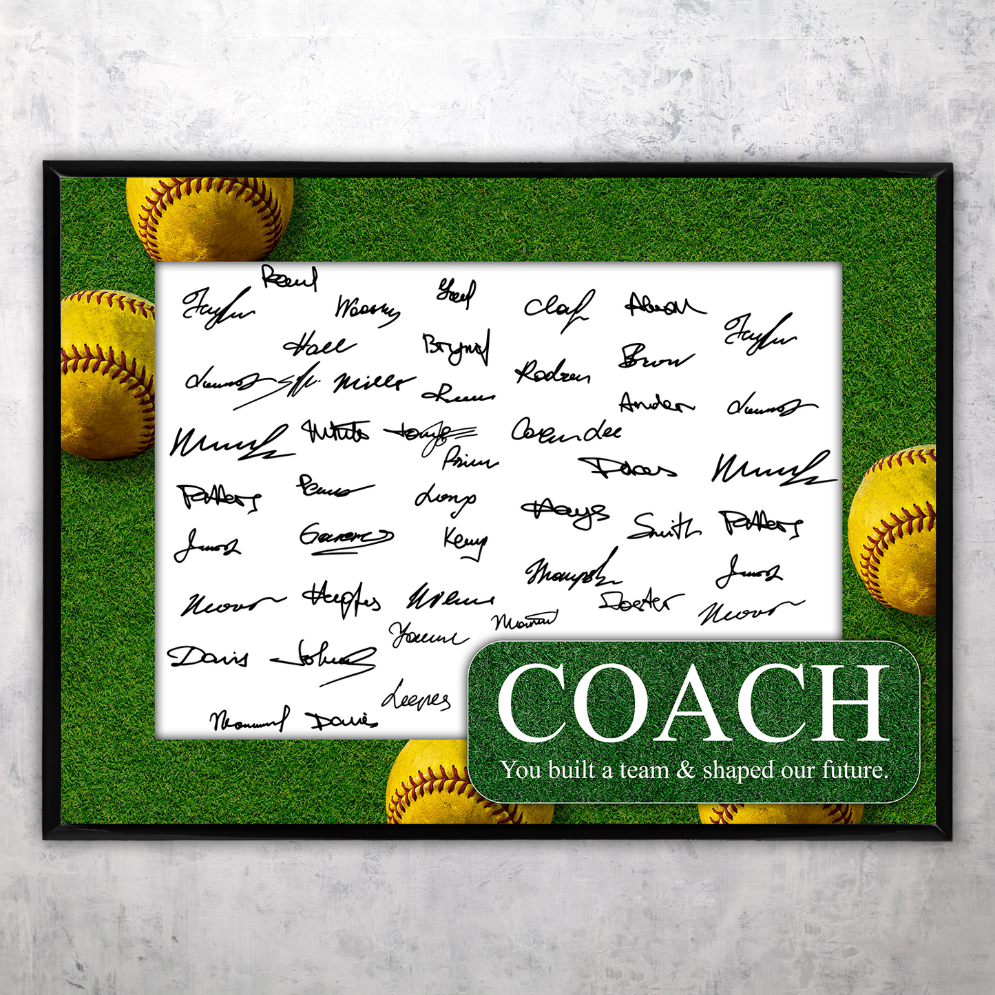 Softball Coach Signature Plaque 1 – Team Autograph Gift