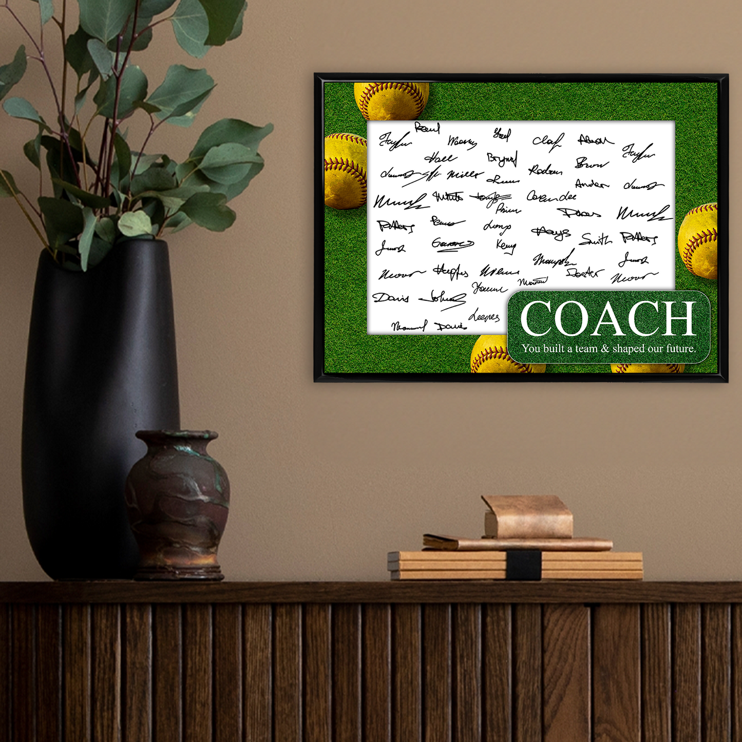 Softball Coach Signature Plaque 1 – Team Autograph Gift