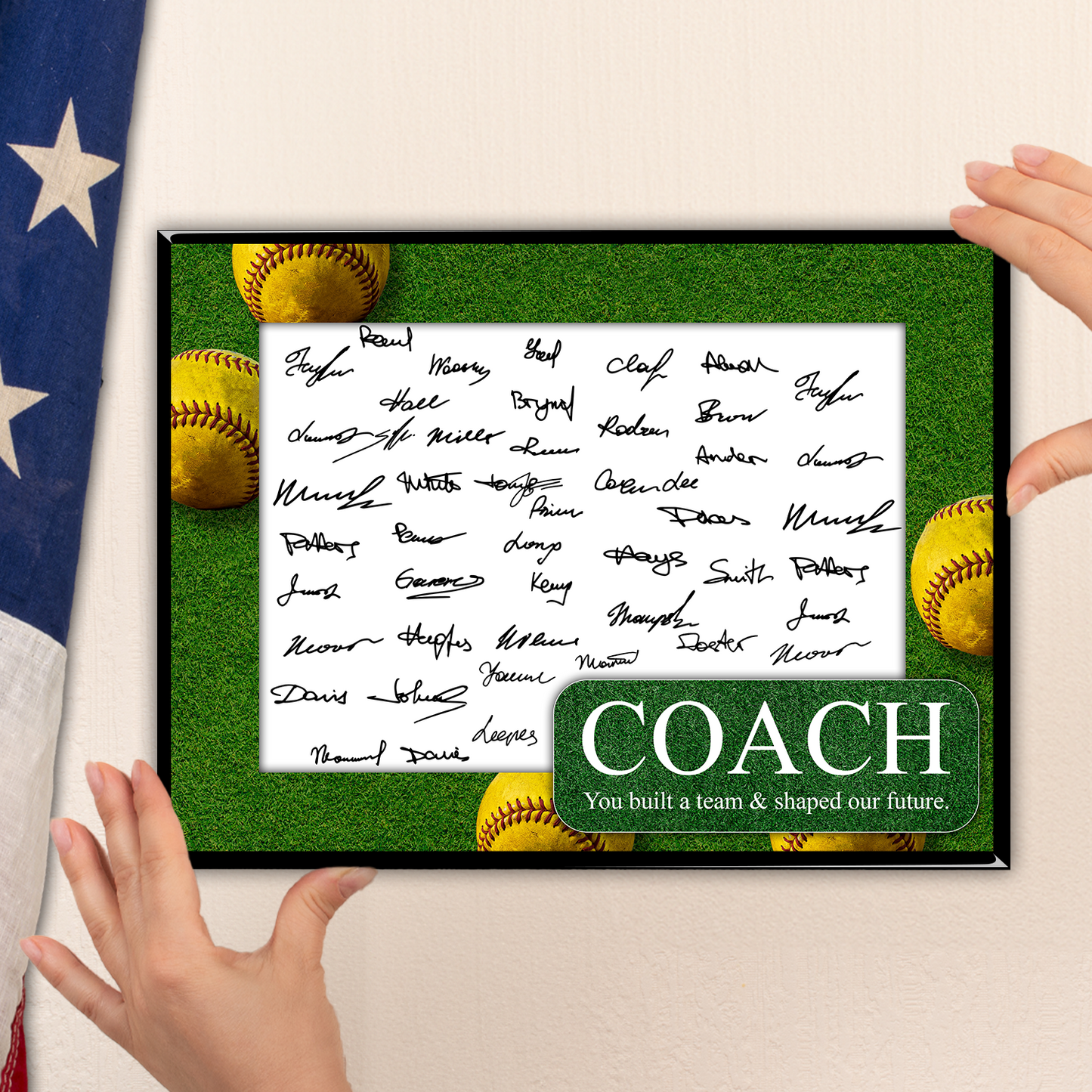 Softball Coach Signature Plaque 1 – Team Autograph Gift