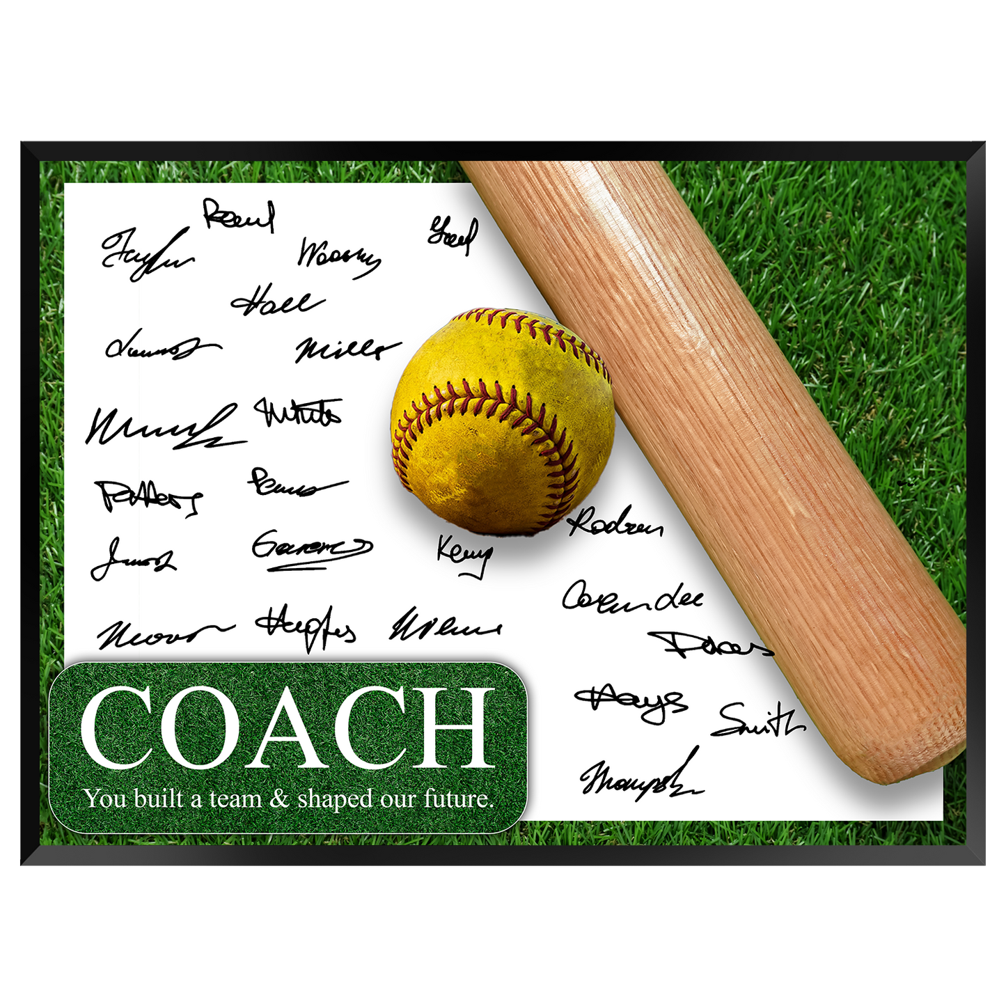 Softball Coach Signature Plaque 2 – Team Autograph Gift