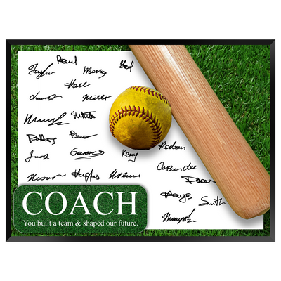 Softball Coach Signature Plaque 2 – Team Autograph Gift