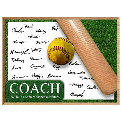 Softball Coach Signature Plaque 2 – Team Autograph Gift