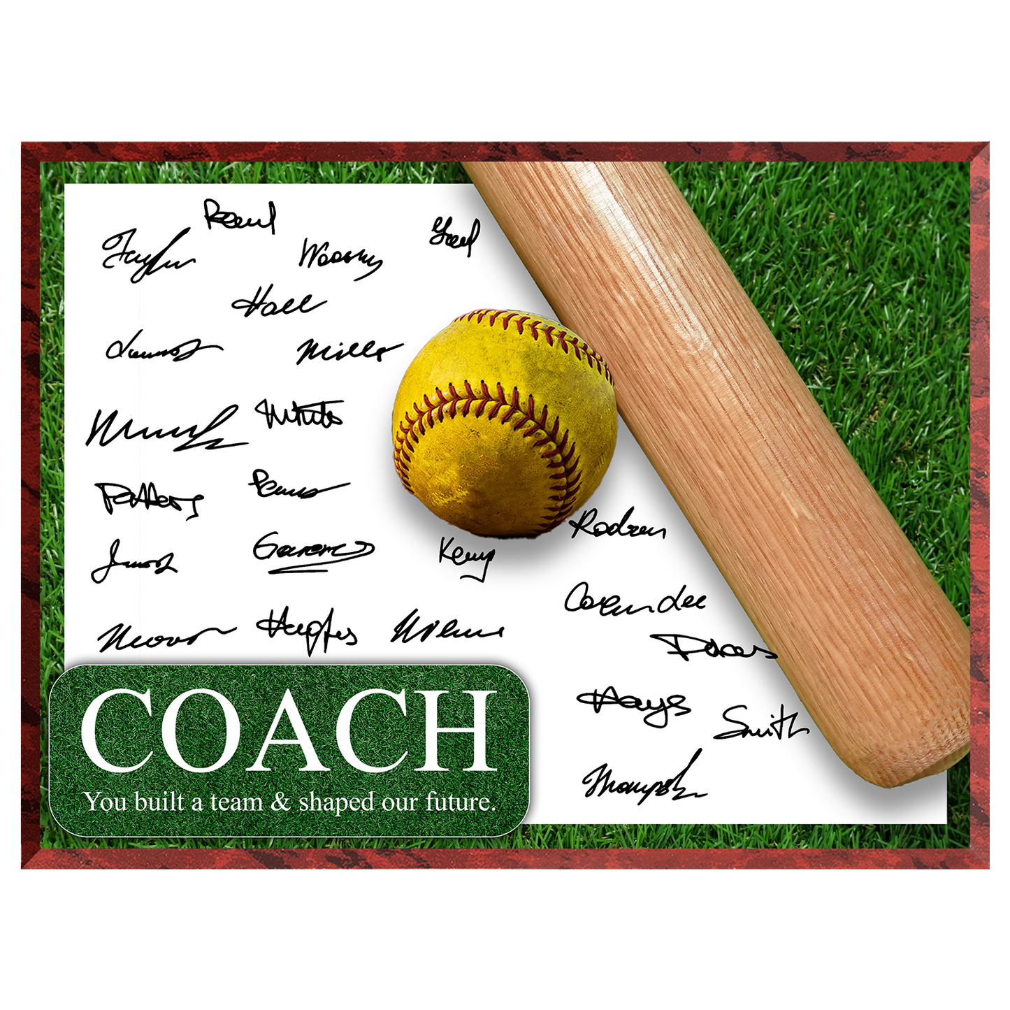 Softball Coach Signature Plaque 2 – Team Autograph Gift