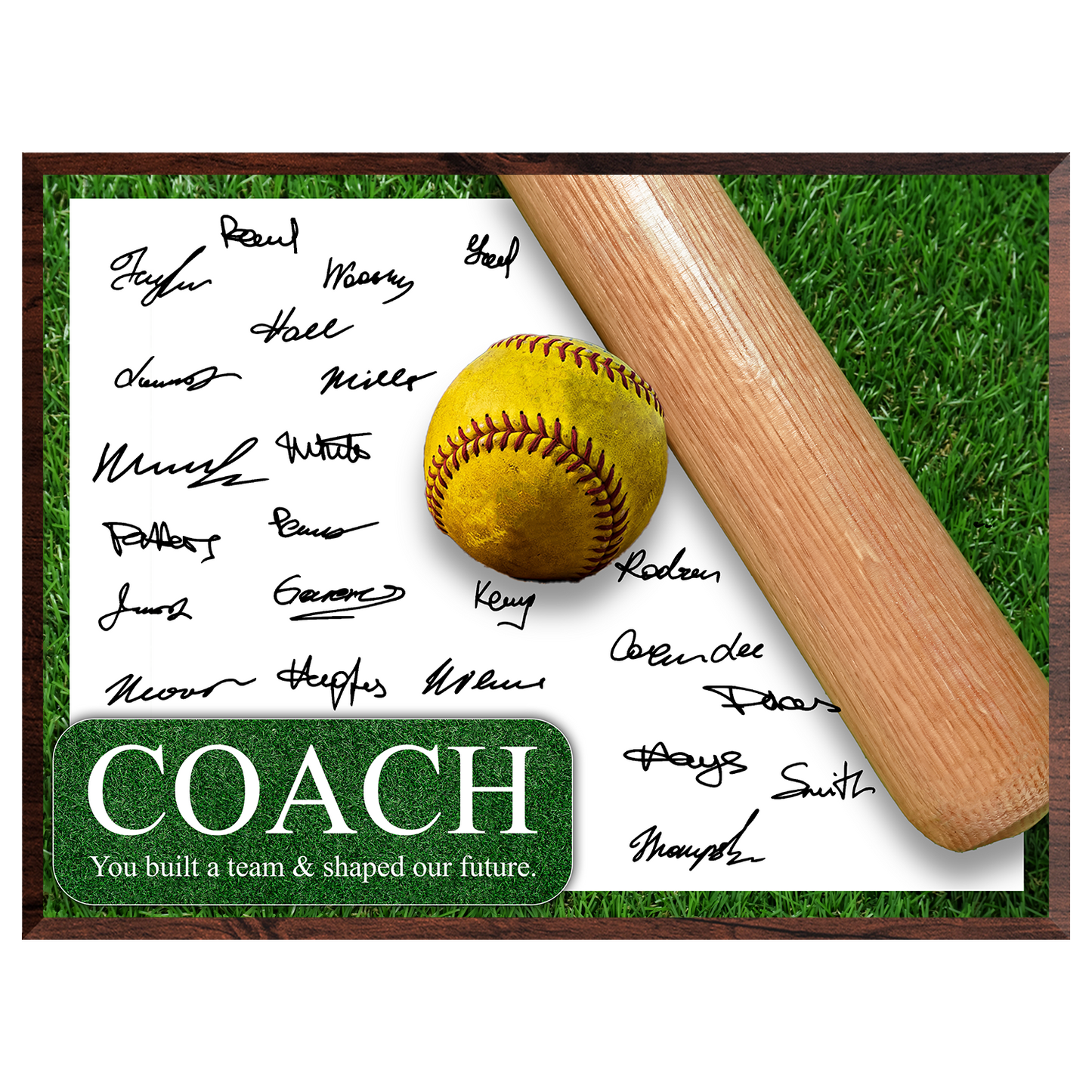 Softball Coach Signature Plaque 2 – Team Autograph Gift