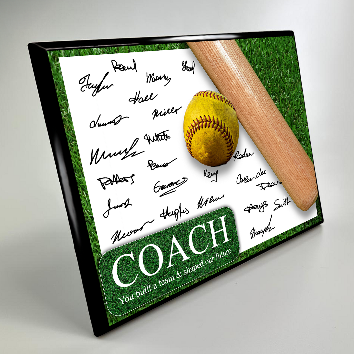 Softball Coach Signature Plaque 2 – Team Autograph Gift