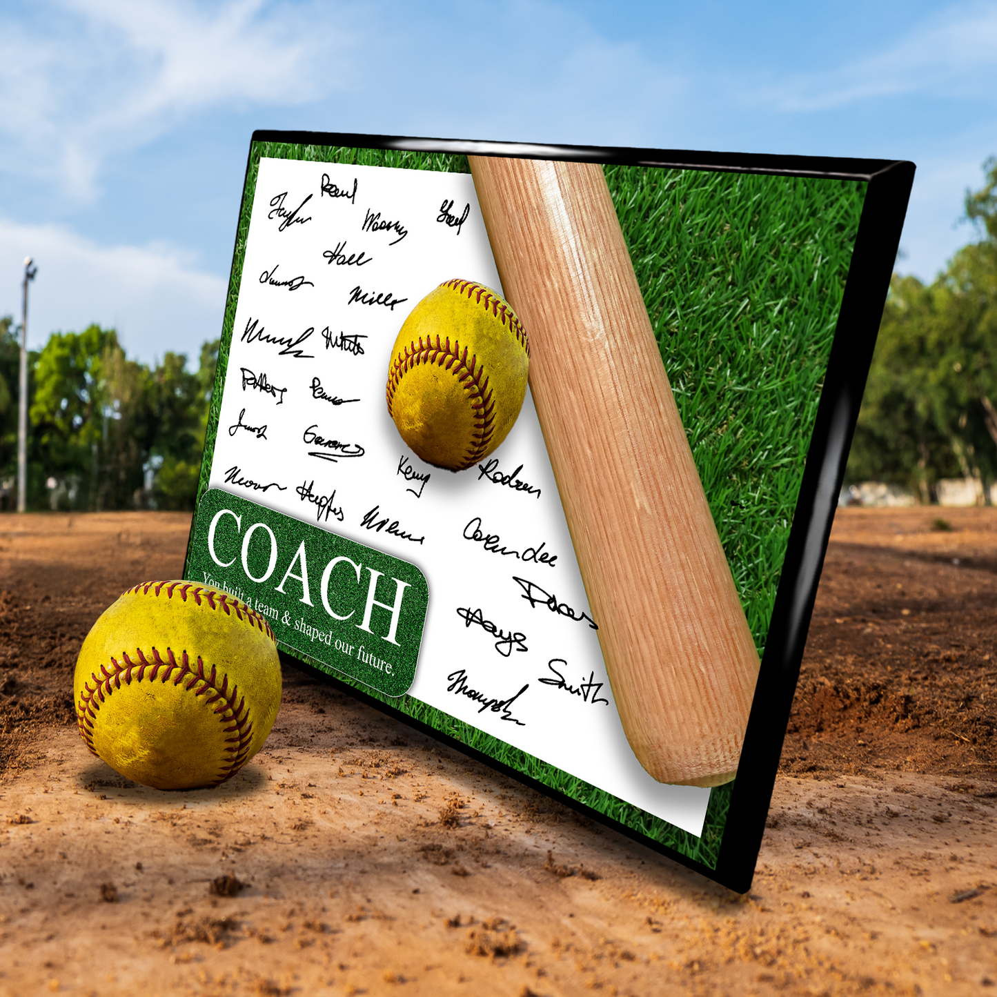 Softball Coach Signature Plaque 2 – Team Autograph Gift