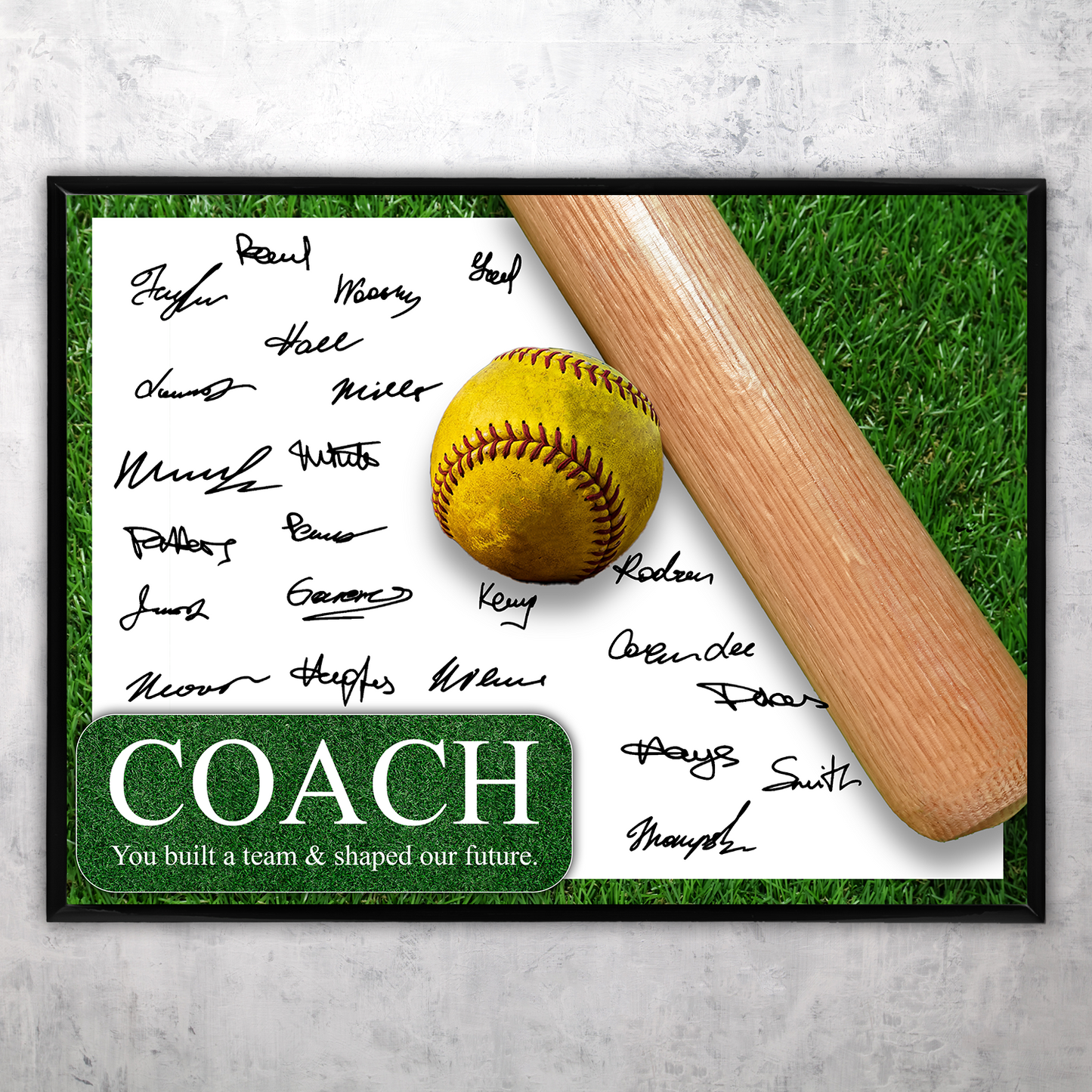 Softball Coach Signature Plaque 2 – Team Autograph Gift