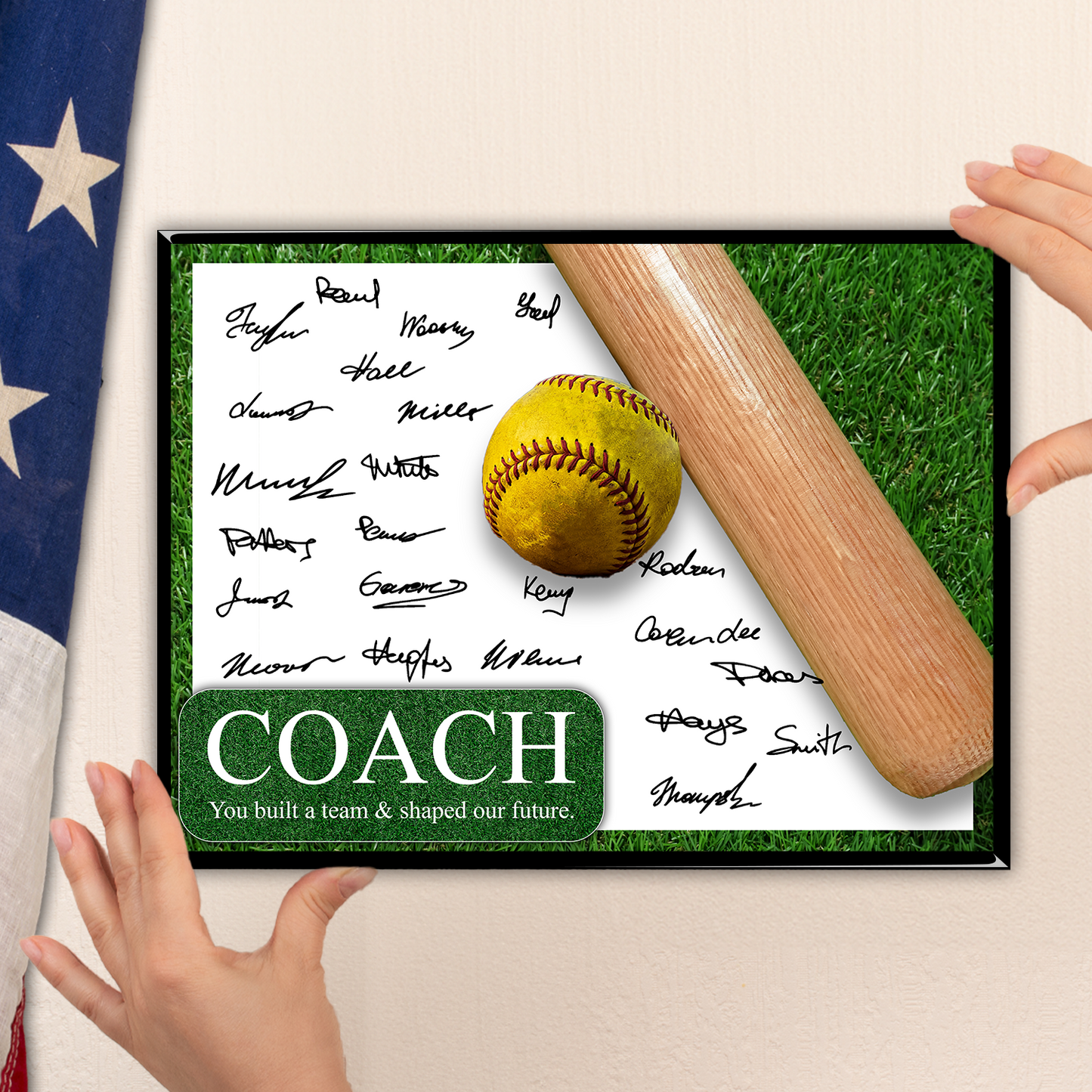 Softball Coach Signature Plaque 2 – Team Autograph Gift