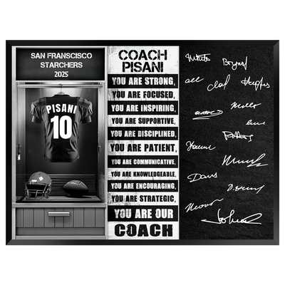 Football Coach Signable Plaque – Personalized Team Gift