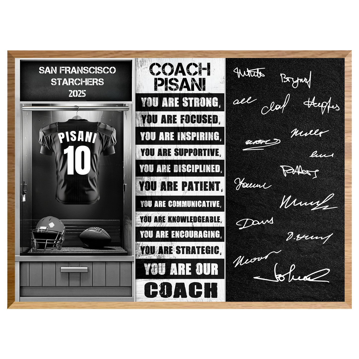 Football Coach Signable Plaque – Personalized Team Gift
