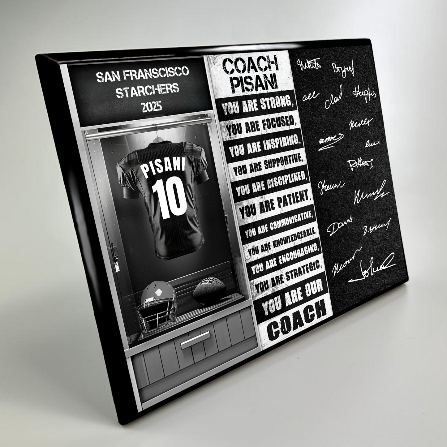 Football Coach Signable Plaque – Personalized Team Gift