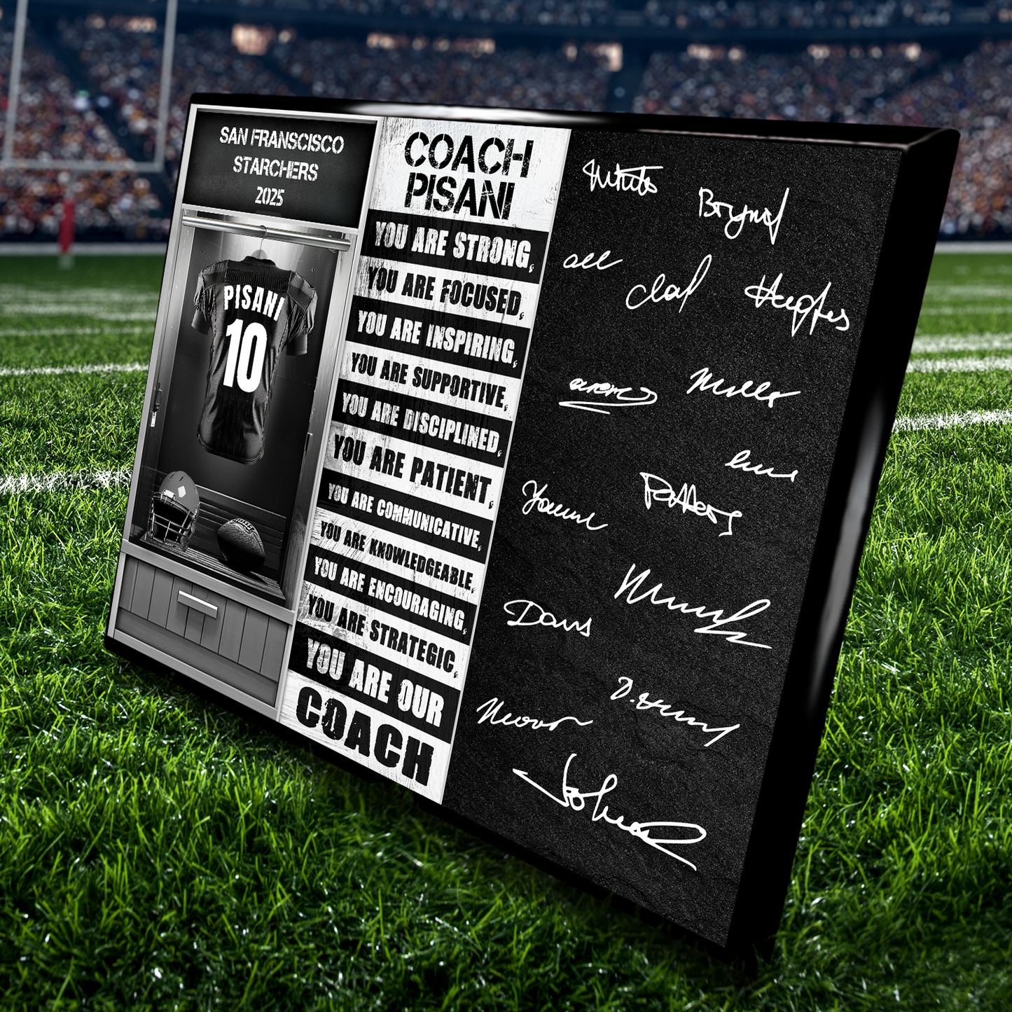 Football Coach Signable Plaque – Personalized Team Gift