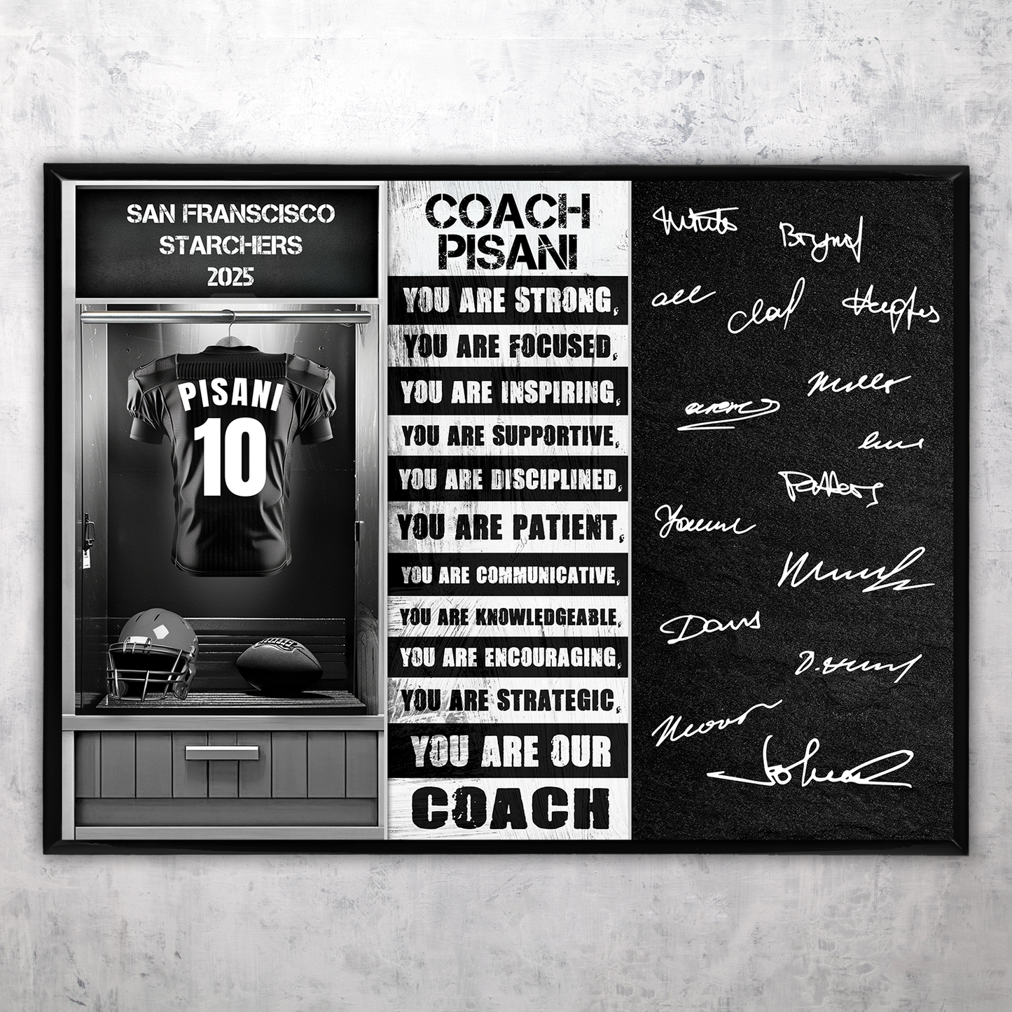 Football Coach Signable Plaque – Personalized Team Gift