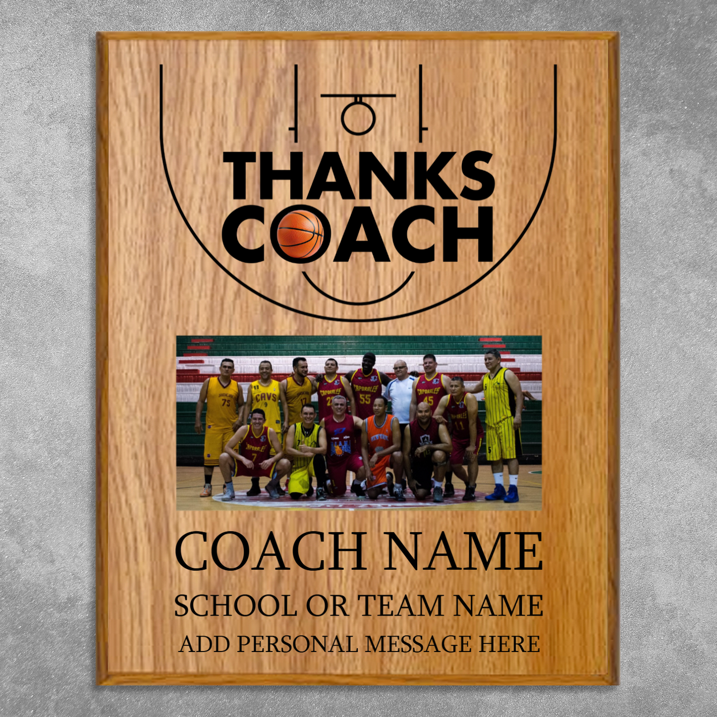 Basketball Coach Appreciation Plaque – Personalized Team Thank You Award