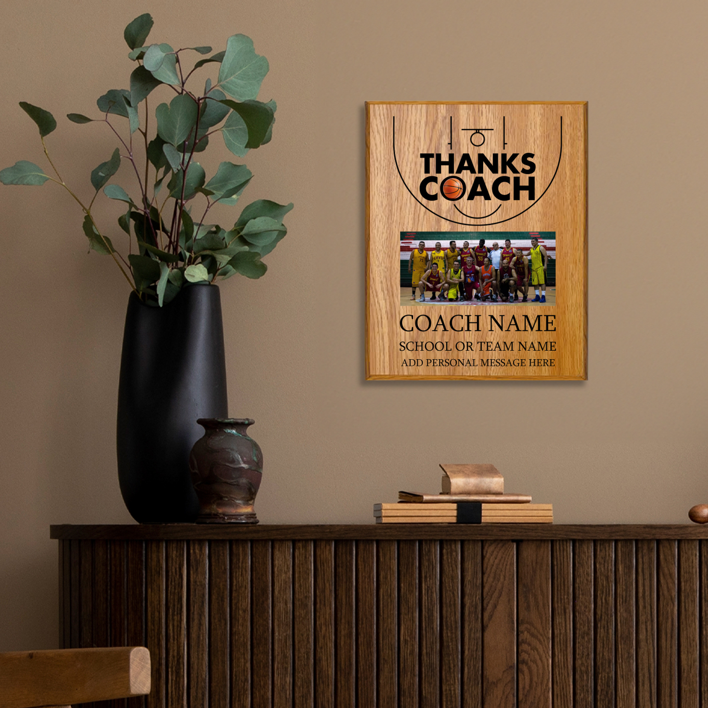 Basketball Coach Appreciation Plaque – Personalized Team Thank You Award