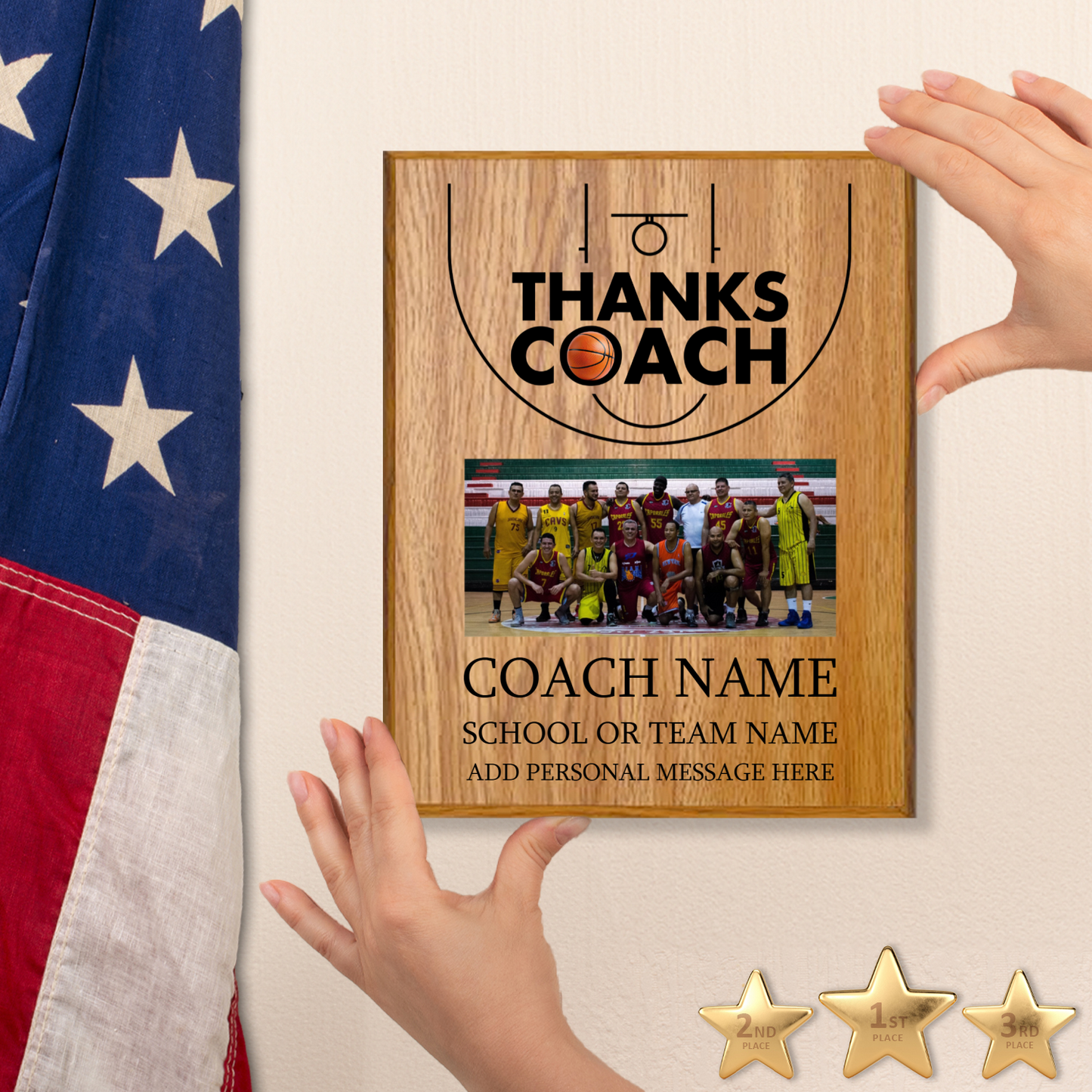 Basketball Coach Appreciation Plaque – Personalized Team Thank You Award