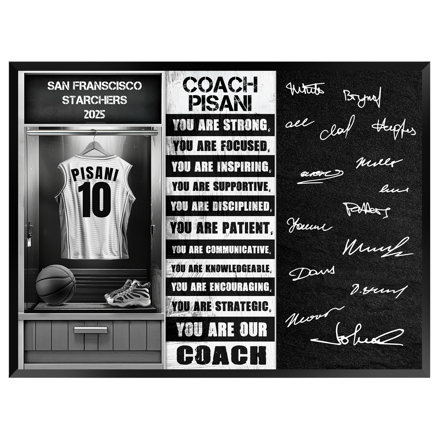 Basketball Coach Signable Plaque – Personalized Team Gift