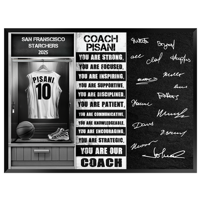 Basketball Coach Signable Plaque – Personalized Team Gift