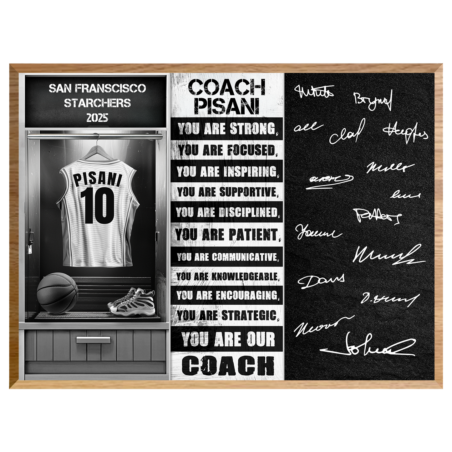 Basketball Coach Signable Plaque – Personalized Team Gift