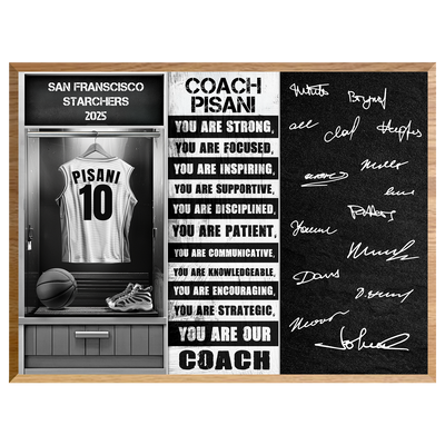 Basketball Coach Signable Plaque – Personalized Team Gift
