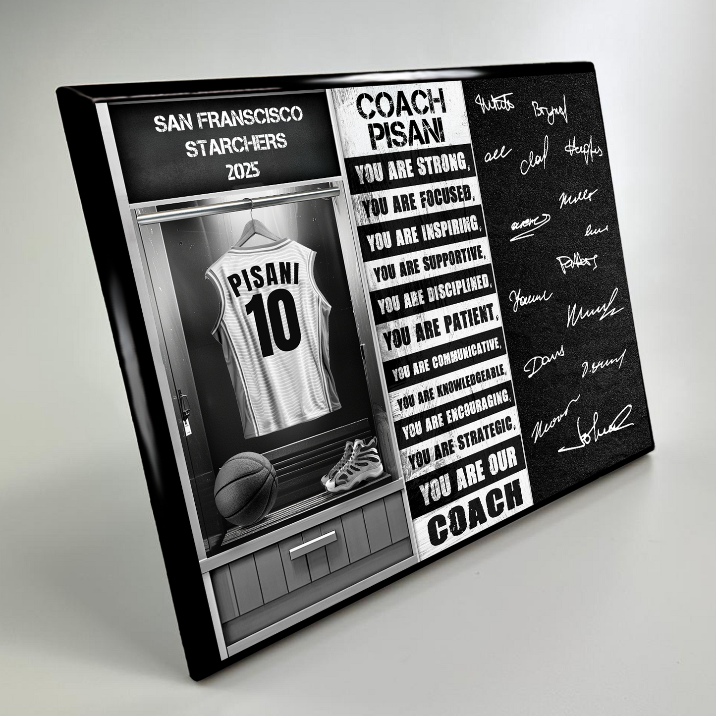 Basketball Coach Signable Plaque – Personalized Team Gift