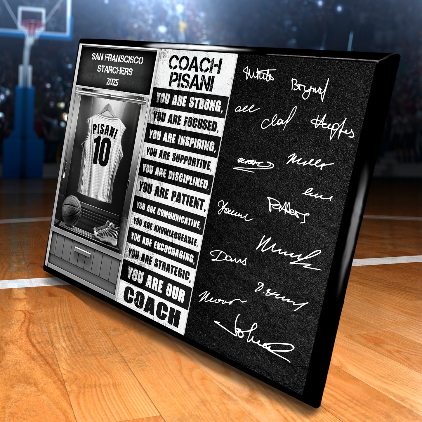 Basketball Coach Signable Plaque – Personalized Team Gift