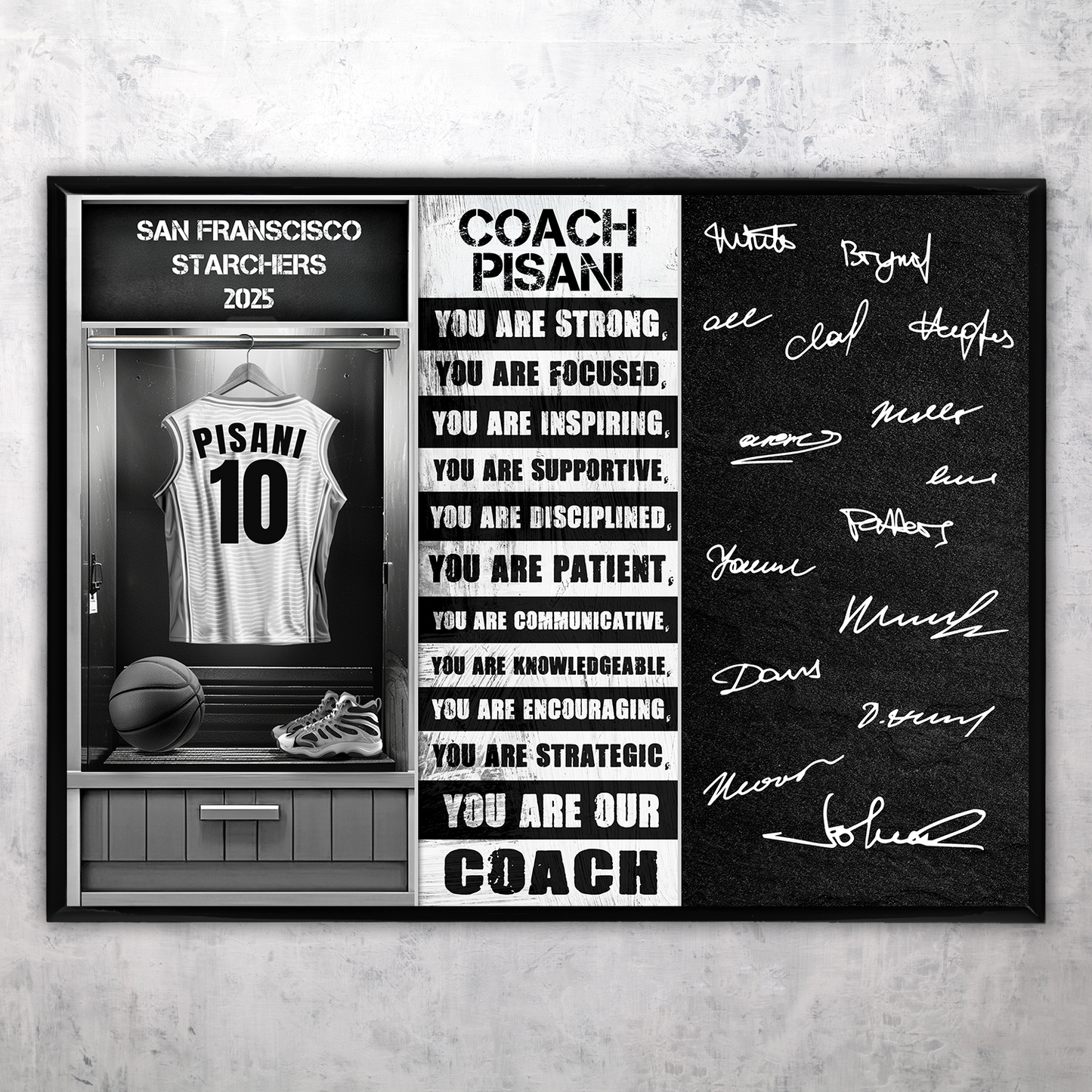 Basketball Coach Signable Plaque – Personalized Team Gift