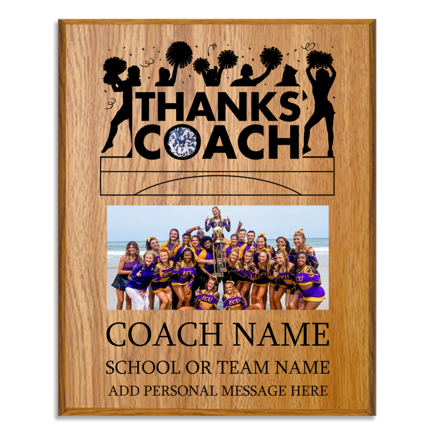 Cheerleading  Coach Appreciation Plaque – Personalized Team Thank You Award