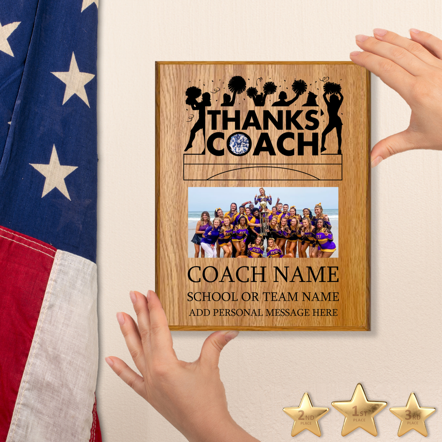 Cheerleading  Coach Appreciation Plaque – Personalized Team Thank You Award