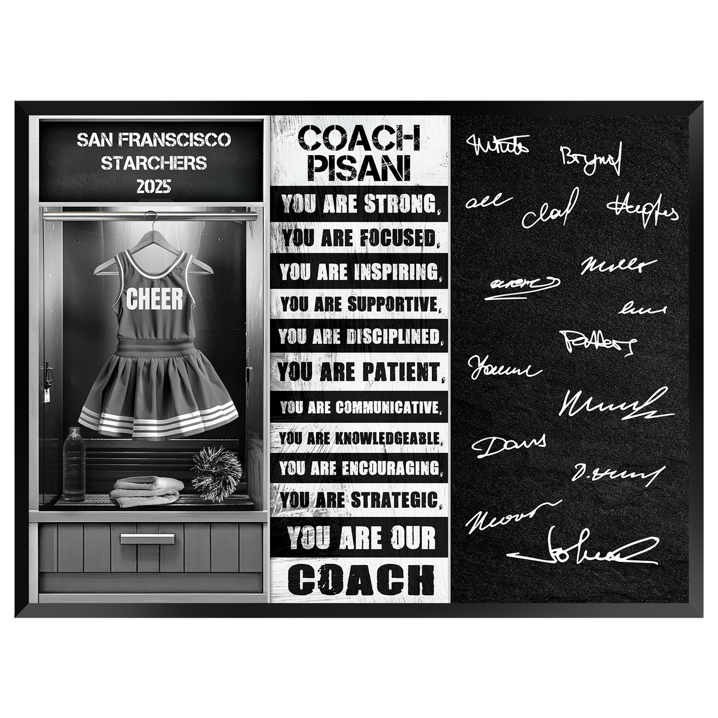 Cheerleading Coach Signable Plaque – Personalized Team Gift