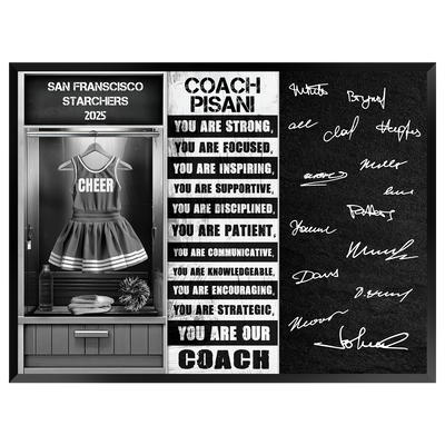 Cheerleading Coach Signable Plaque – Personalized Team Gift