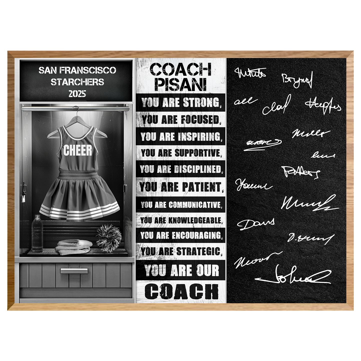 Cheerleading Coach Signable Plaque – Personalized Team Gift