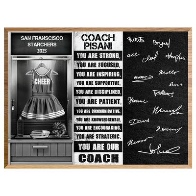 Cheerleading Coach Signable Plaque – Personalized Team Gift