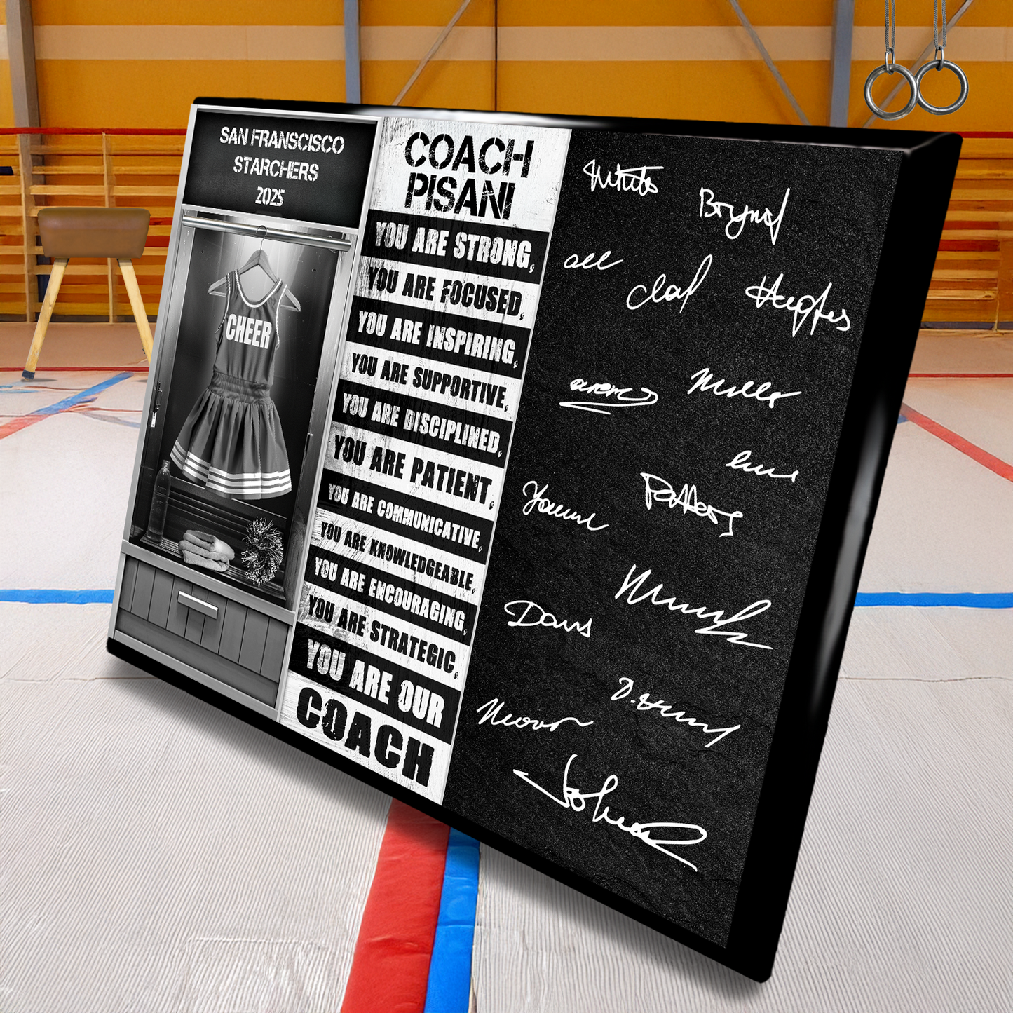 Cheerleading Coach Signable Plaque – Personalized Team Gift