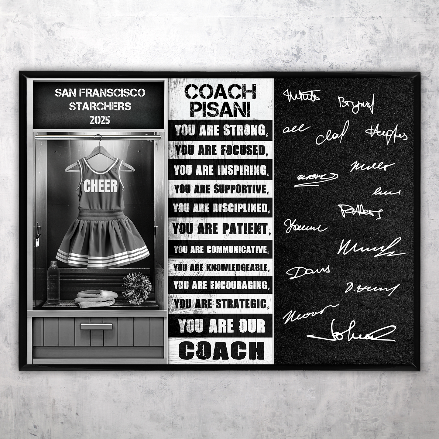 Cheerleading Coach Signable Plaque – Personalized Team Gift