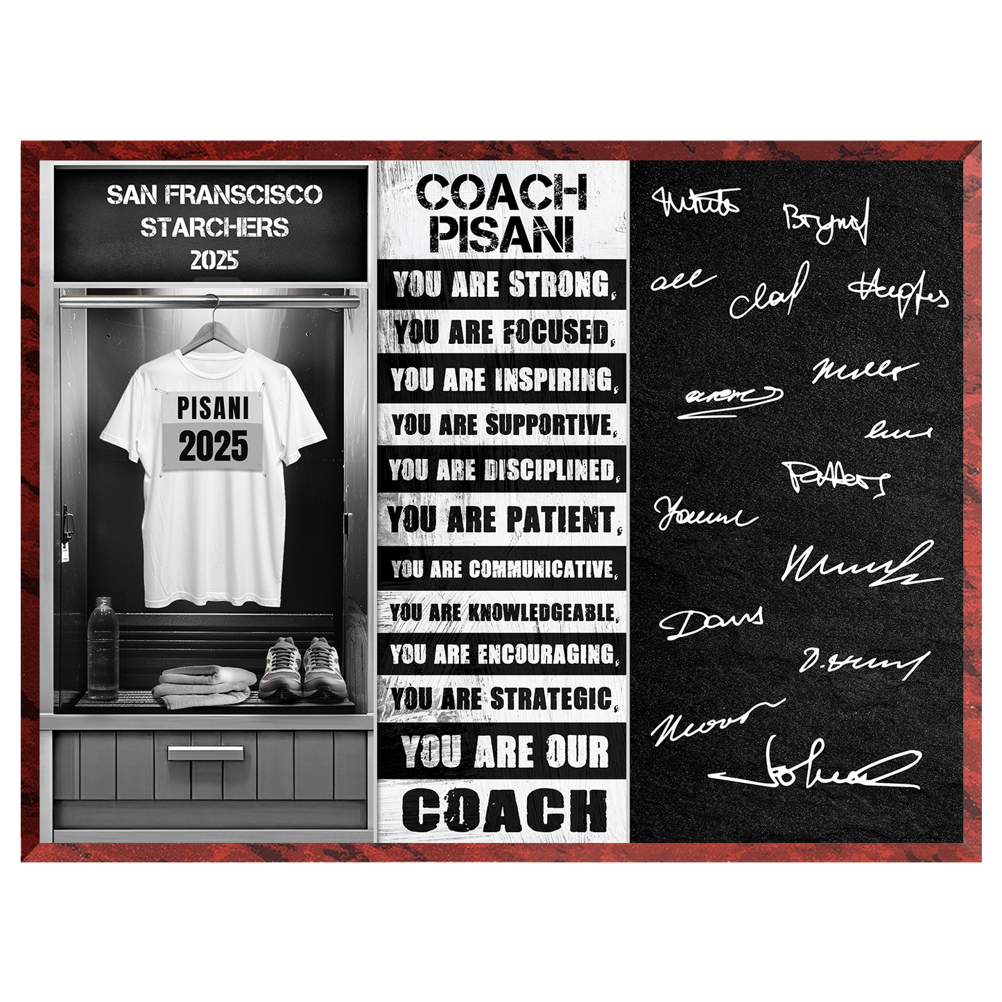Cross Country Runner Coach Signable Plaque – Personalized Team Gift