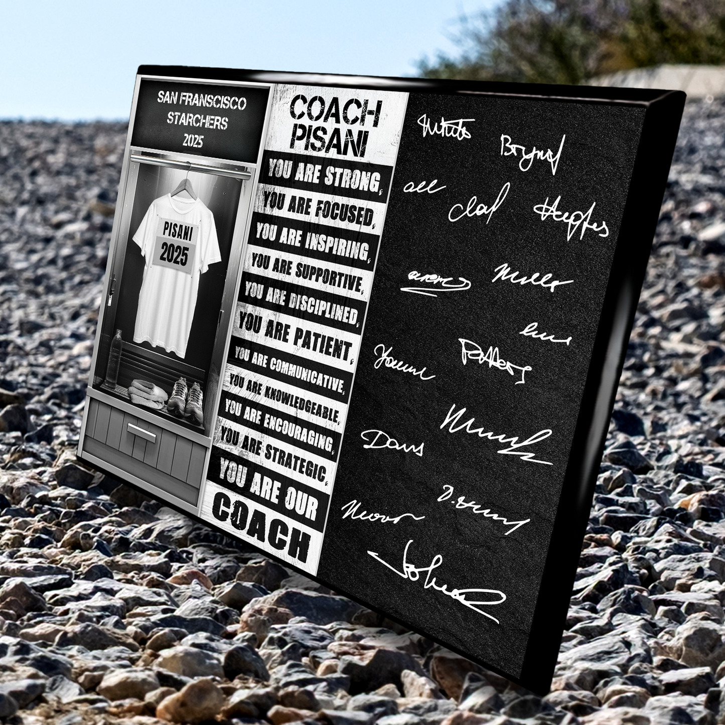 Cross Country Runner Coach Signable Plaque – Personalized Team Gift