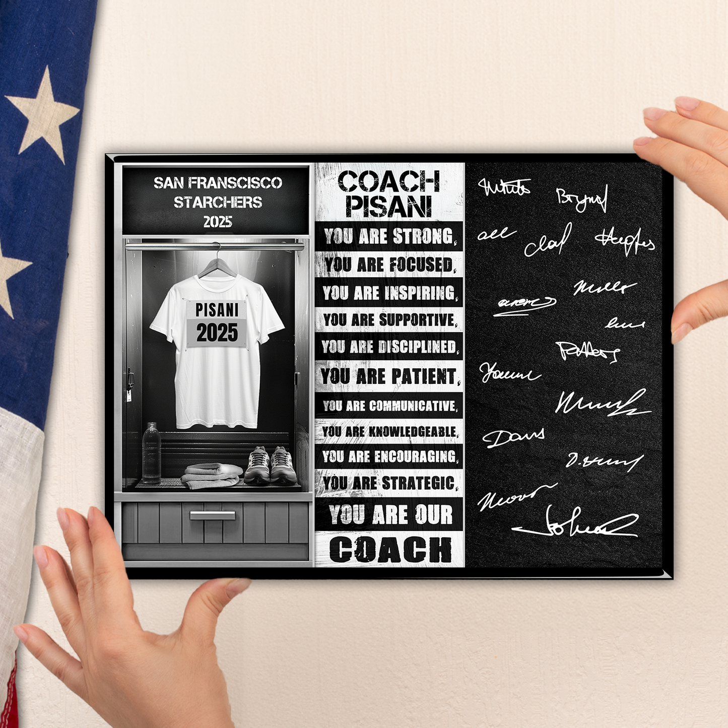 Cross Country Runner Coach Signable Plaque – Personalized Team Gift
