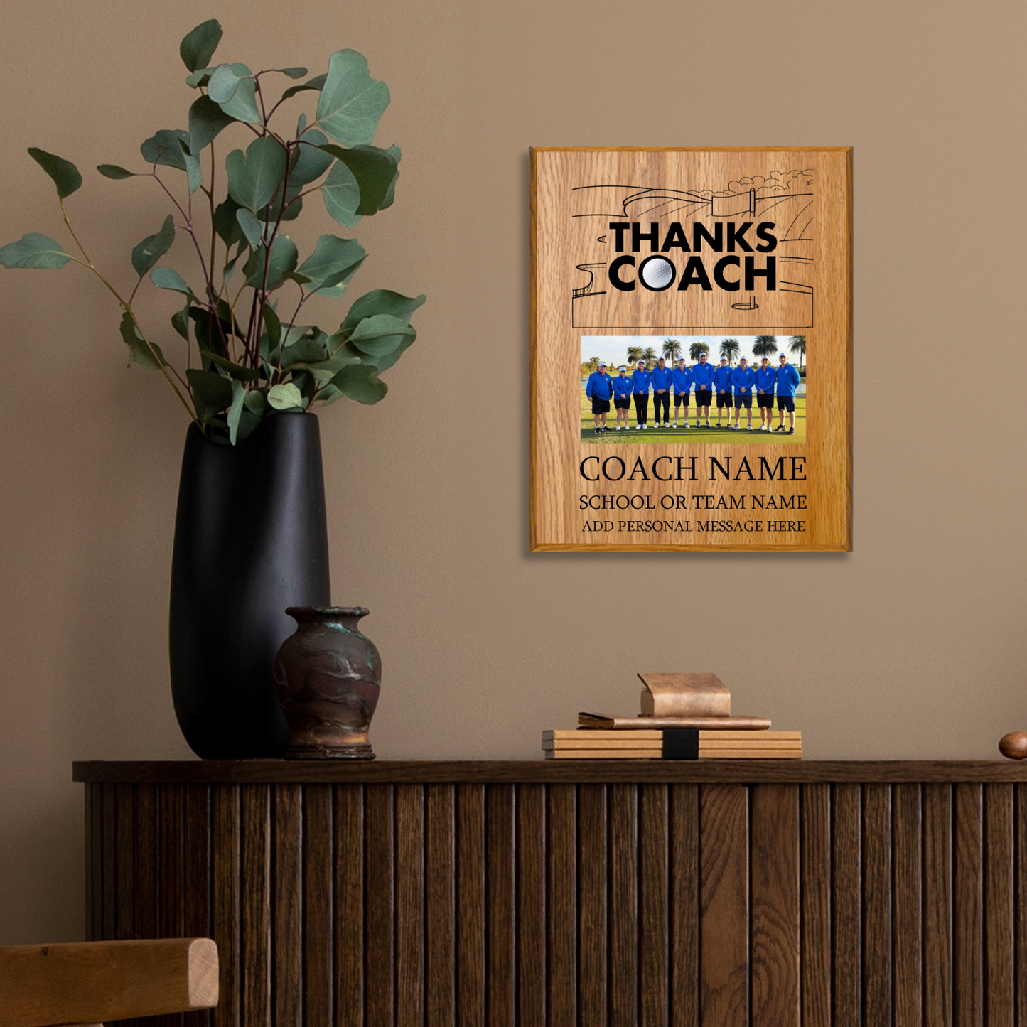 Thanks Coach Golf Plaque - Photo Upload & Text