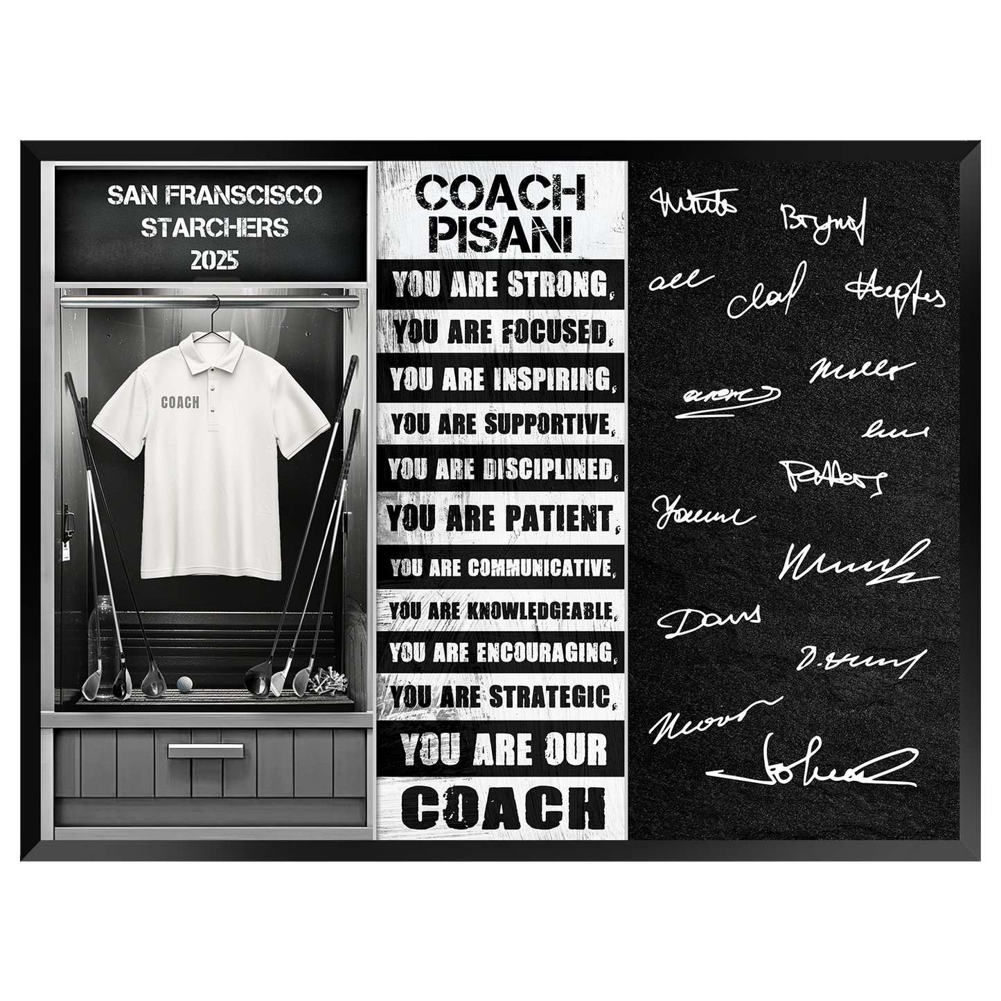 Golf Coach Signable Plaque – Personalized Team Gift