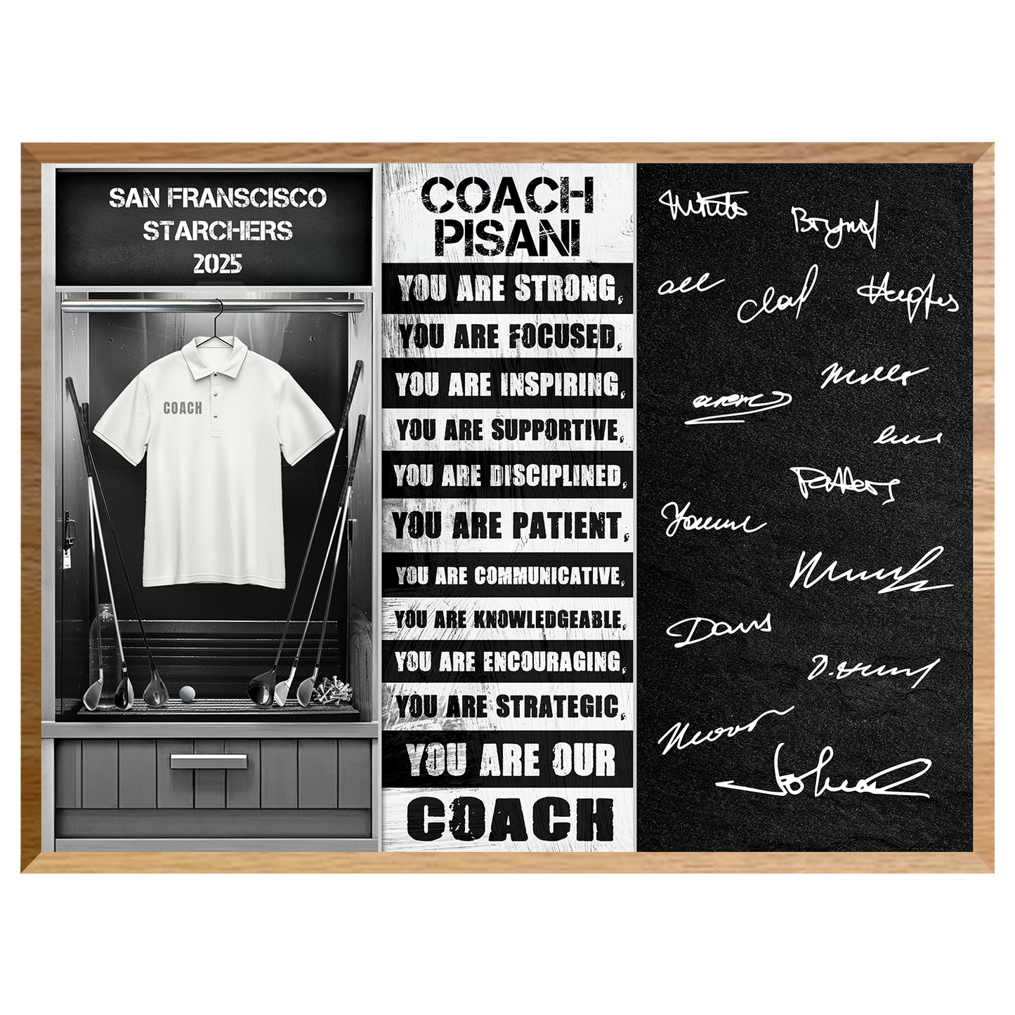 Golf Coach Signable Plaque – Personalized Team Gift