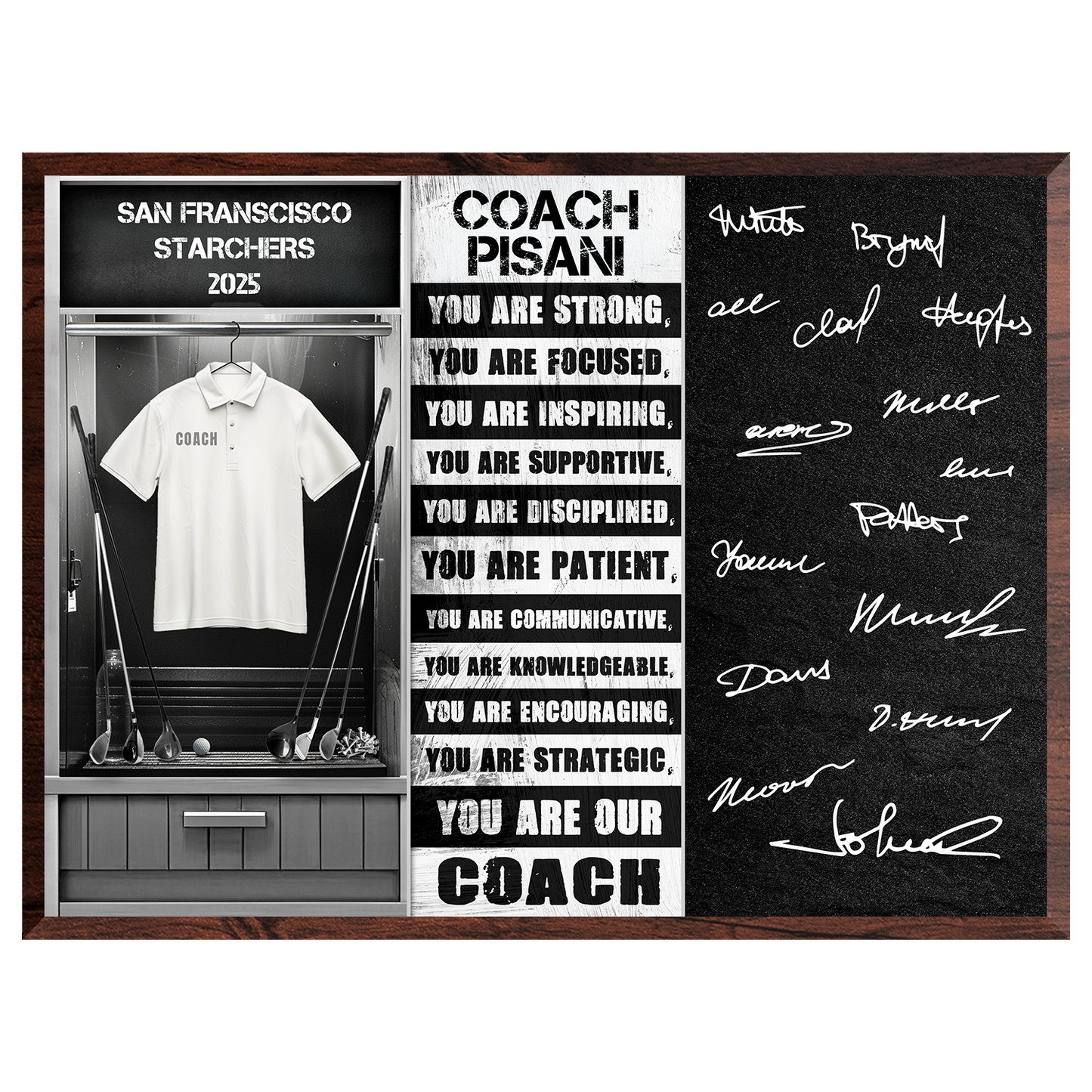 Golf Coach Signable Plaque – Personalized Team Gift