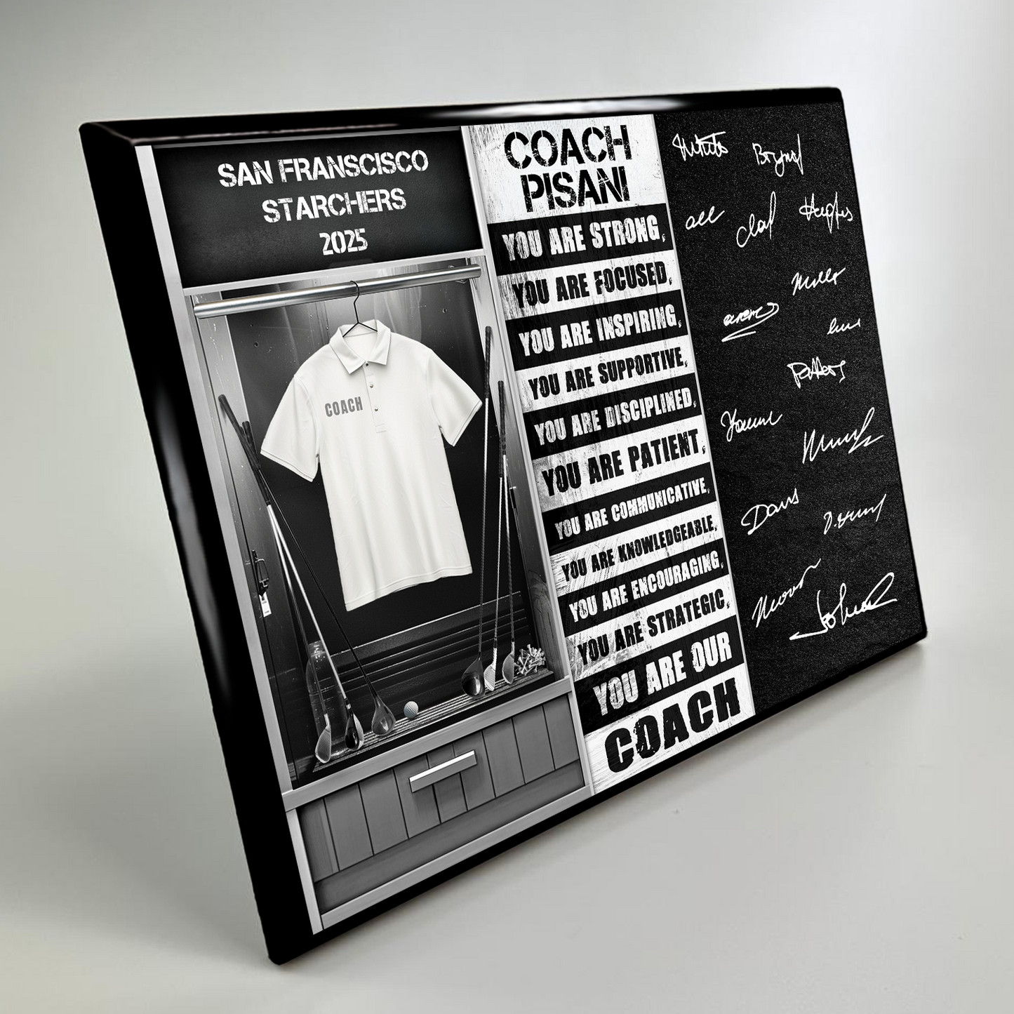 Golf Coach Signable Plaque – Personalized Team Gift