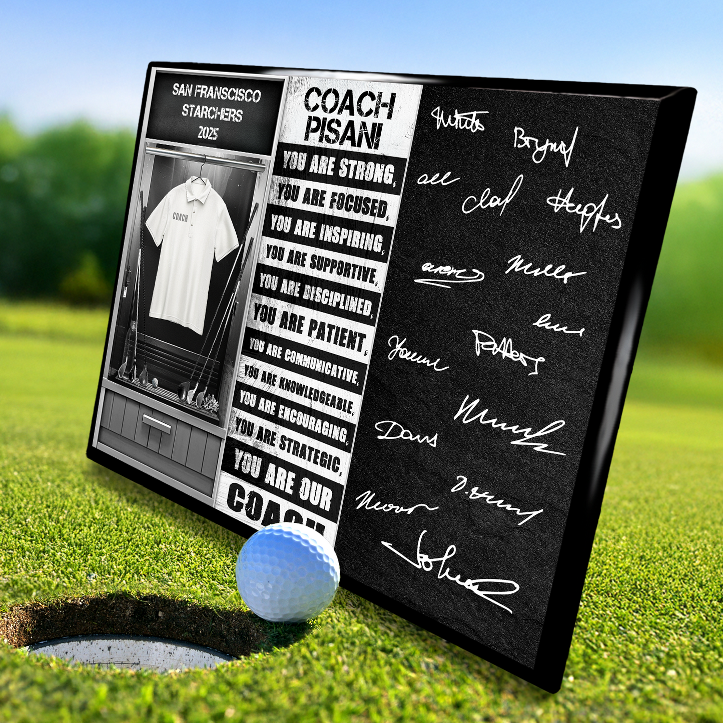 Golf Coach Signable Plaque – Personalized Team Gift