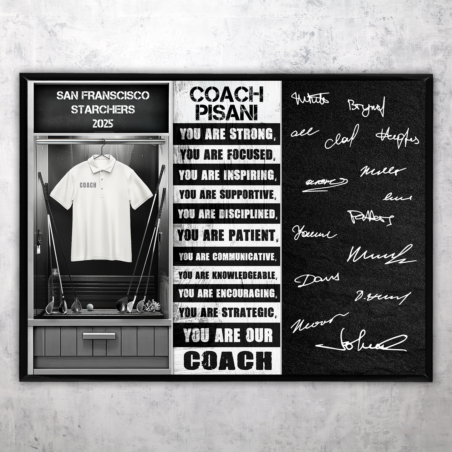 Golf Coach Signable Plaque – Personalized Team Gift