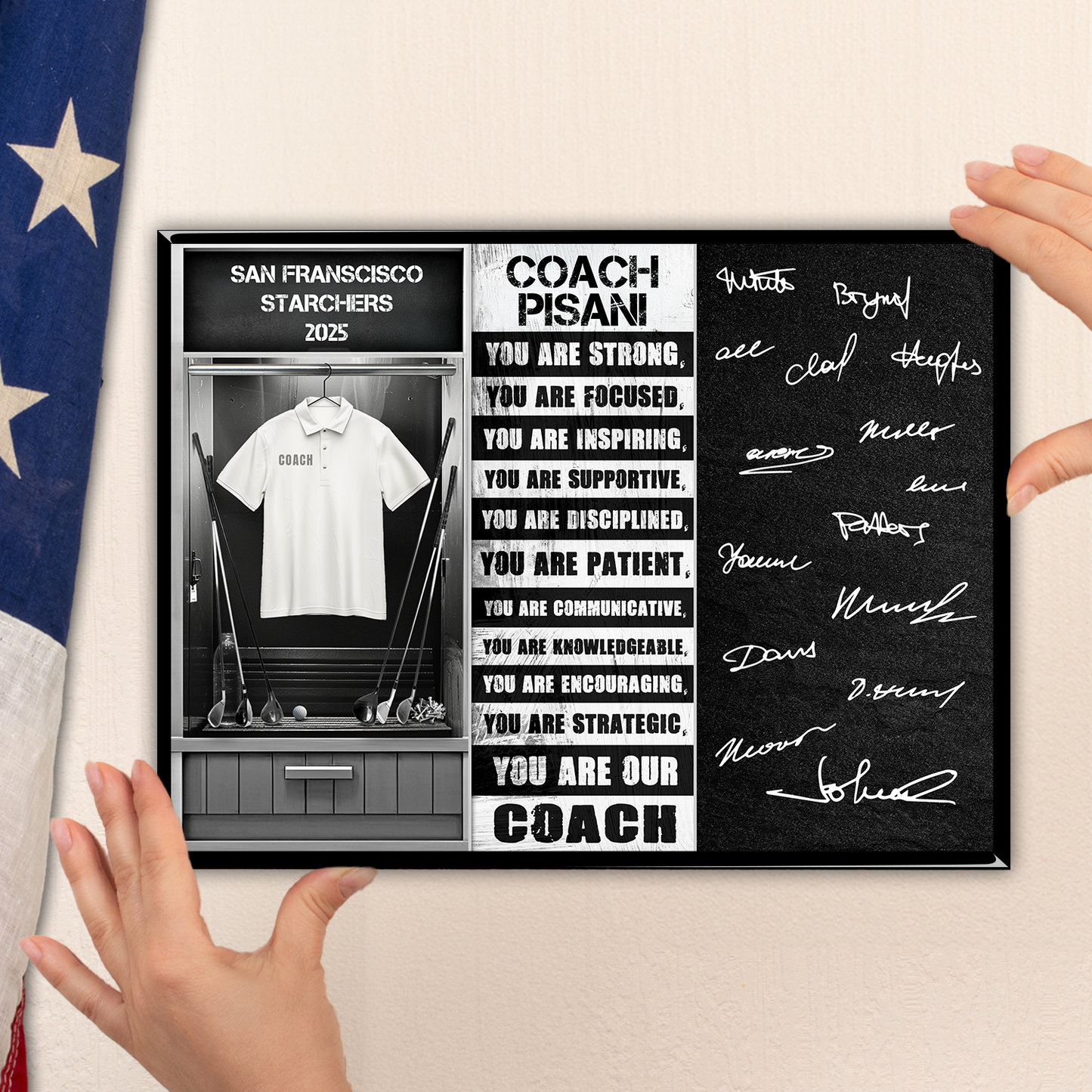 Golf Coach Signable Plaque – Personalized Team Gift