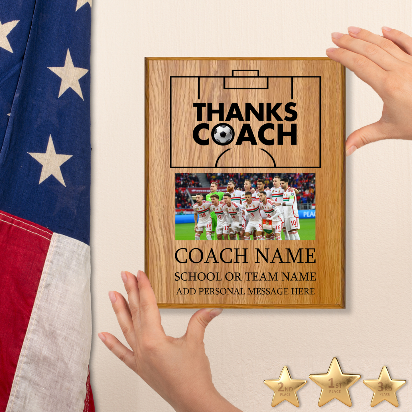 Soccer Coach Appreciation Plaque – Personalized Team Thank You Award