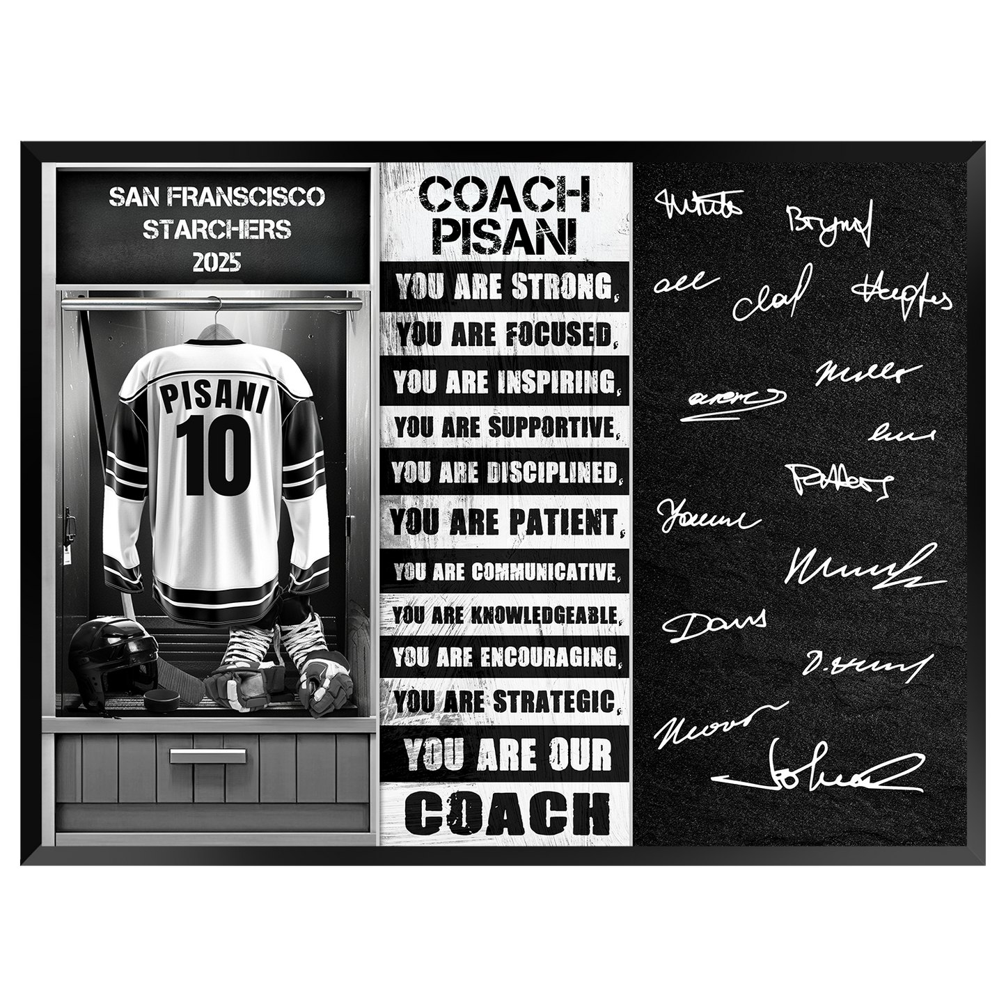 Ice Hockey Coach Signable Plaque – Personalized Team Gift