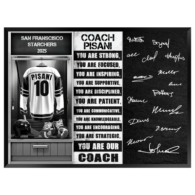 Ice Hockey Coach Signable Plaque – Personalized Team Gift