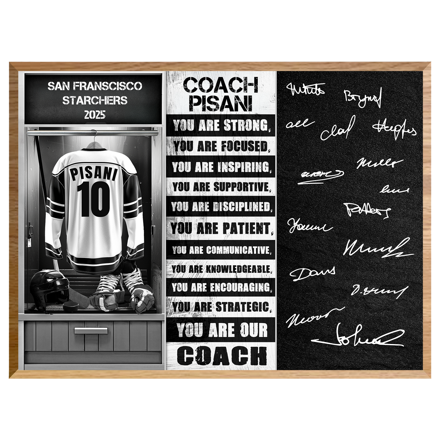 Ice Hockey Coach Signable Plaque – Personalized Team Gift